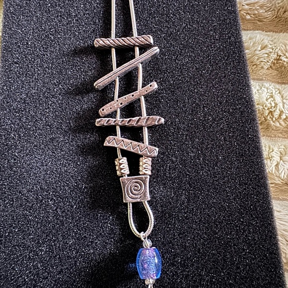 Vintage Unique Necklace with Moving Parts- Murano Glass Bead - Picture 4 of 5